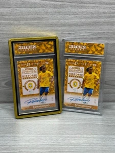 Ronaldinho Panini Boleto Histórico Automático Dorado/10 - Losa de Tarjeta Coleccionable PERSONALIZADA - Imagen 1 de 6