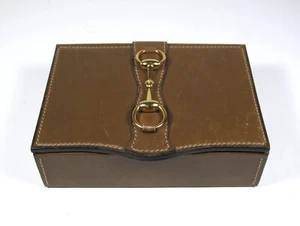 gucci leder box schmuckschatulle vintage horsebit jewelry watch box leather - Bild 1 von 10