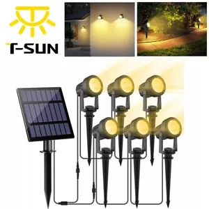 Solar Spot Lights LED Garden Outdoor Pathway Lawn Fence Lamp Spotlight Light - Picture 1 of 9