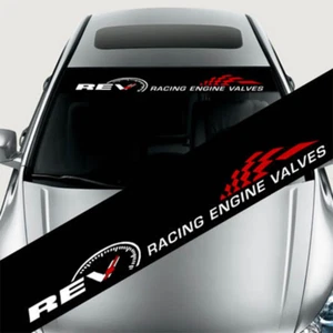 REV Racing Car Front Window Windshield Decal Stickers Waterproof Sunshade - Picture 1 of 3
