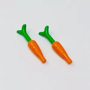 33172 33183 LEGO Parts Food Vegetable CARROT w/ Top Orange & Bright Green (2) - Picture 1 of 1
