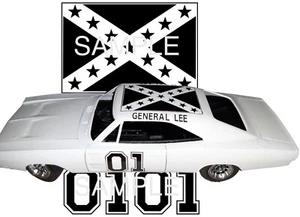 General Lee inchiostro nero 1:10, 1:18, 1:24, 1:32 o 1:64 decalcomanie scivolo d'acqua zamac - Foto 1 di 15