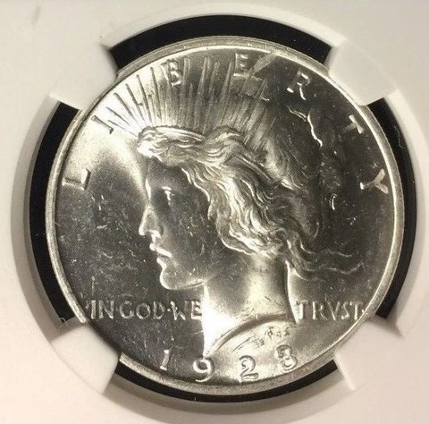 1923 OBV STRUCK THRU ERROR NGC MS 63 PEACE SILVER DOLLAR~LEGACY COLLECTION Cover