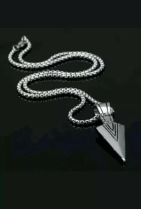 SILVER INDIAN ARROWHEAD NATIVE AMERICAN NECKLACE - Picture 1 of 3