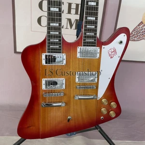 Hot Sale Cherry Sunburst Double Neck Firebird Electric Guitar 12+6 String Solid - Picture 1 of 7