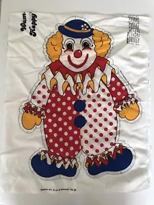 Cut Sew Clown Pillow Cloth 20" Soft Craft Vintage 1970's Wamsutta Happy Clown - Picture 1 of 7