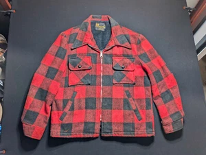 vintage Weathercaster wool jacket size 44 red plaid - Picture 1 of 6