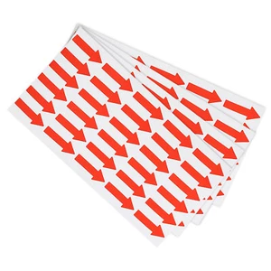 Etichetta Adesiva Freccia Piccola 1,2 x 0,5", 120Pz Adesivo Insegna Codifica Colore, Rosso - Foto 1 di 6