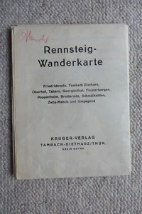 Alte Rennsteig-Wanderkarte - Friedrichroda, Oberhof, Tabarz, Georgental, usw. - Bild 1 von 5