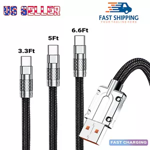 3-Pack Braided USB C Type-C Fast Charging Data SYNC Charger Cable Cord 3/5/6ft - Picture 1 of 5