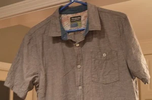 MODERN AMUSEMENT Short Sleeve Shirt:  Gray/Geometric Design- Mens Size: Large  - Picture 1 of 2
