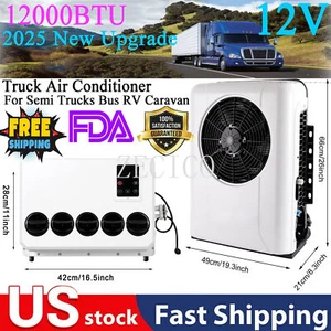 12V Split Air Conditioner Cab AC Unit For Truck Semi Bus RV Caravan Cool White C - Picture 1 of 22