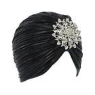 Indian Turban For Women Headdress Headband Hair Scarf Alloy Brooch Head Wrap