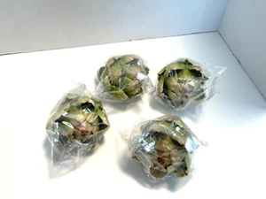 Artichokes Artificial Faux Vegetables Lot of 4 Home Decor Kitchen 4"W x 3.5H" - Picture 1 of 6