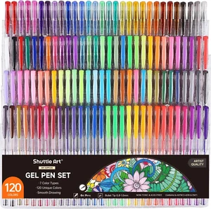 120 Unique Colors (No Duplicates) Gel Pens Gel Pen Set for Adult Coloring Books - Picture 1 of 12
