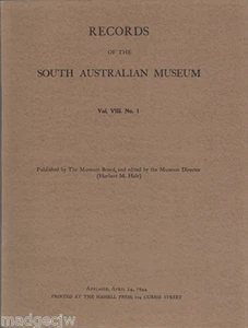 Records South Australian Museum Volume VIII Number  1   1944 Natural History - Picture 1 of 2
