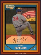 2007 Bowman Chrome Prospects Gold Refractors Card #BC6 Jeremy Papelbon /50