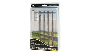 Woodland US2280 O Scale Pre-Wired Poles Single Crossbar - Picture 1 of 7