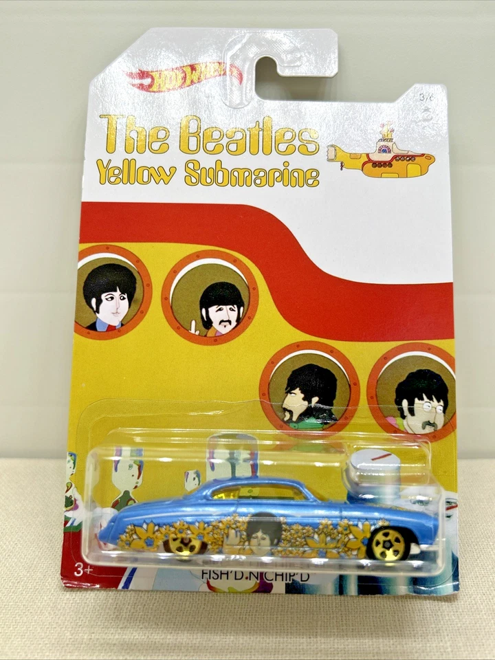 Hot Wheels Retro Nuevo de Lote Antiguo 2016 Beatles Yellow Submarine Fish'D N Chip'D 3/6 Foto 1 de 4