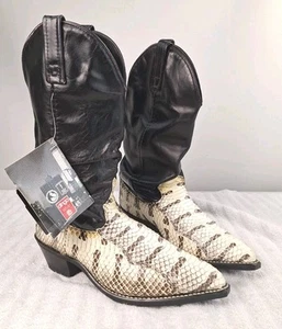 Botas holgadas de cuero de serpiente de vaquero Dingo Western para hombre talla 7,5 D nuevas con etiquetas - Imagen 1 de 9