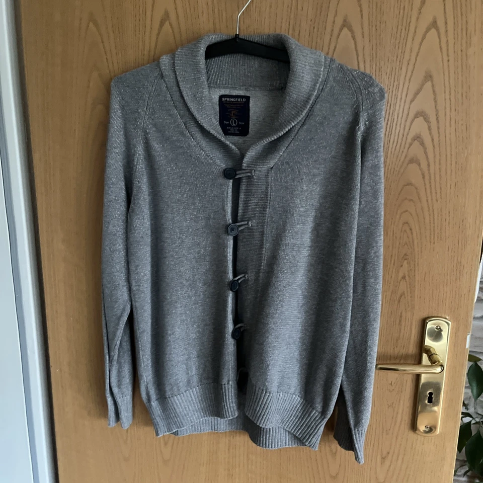 Herren Strickjacke von Springfield Gr. L Farbe Grau - Bild 1 von 4