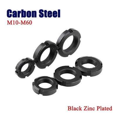 Rund Kontermutter Nutmuttern Nutmutter Anschlagmutter Vierschlitz Schraubenmutter M10-M60 - Bild 1 von 4