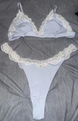 Conjunto de lencería con cordones de algodón púrpura - grande 10/12 Foto 1 de 4