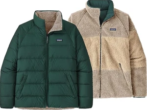 Patagonia Reversible Silent Down Fleece Jacket Zip Up Northern Green Herren XXL - Bild 1 von 13