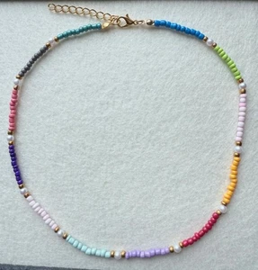 Turquoise Necklace Choker with pearls String Beaded Strand Women Men Jewelry - Picture 1 of 6