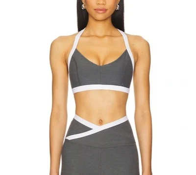 Beyond Yoga outline space dye sports bra large gray heather new no tags - Image 1 of 2