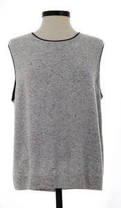 Camiseta sin mangas St John Knits tejido cachemir, Shell Mica/azul marino talla EX-grande nueva con etiquetas $395 - Imagen 1 de 3