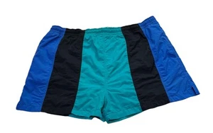 Men’s Large Vintage Trader Bay Swim Trunks Colorblock 90’s Nylon Oversized - Picture 1 of 7