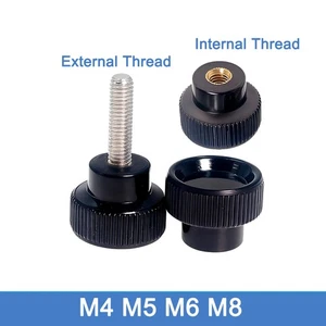 M4 M5 M6 M8 Plastic Knob Clamping Nut Thumb Screw Machine Threaded handle Black - Picture 1 of 7