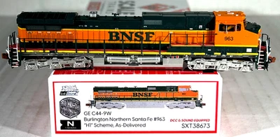 SCALETRAINS N SCALE GE C44-9W LOCOMOTIVE SOUND&DCC BNSF  SXT38673 - Image 1 of 4