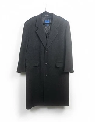 Towncraft Wool Trench Coat Men’s Size 46 Charcoal Gray Classic Professional  - Image 1 of 4