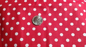 Cotton Fabric Red & White Polka Dot 17x22 - Picture 1 of 5