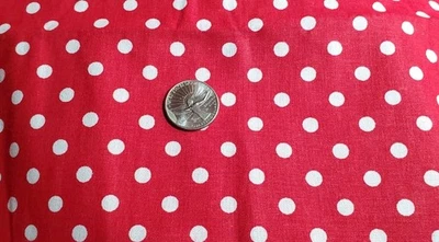 Cotton Fabric Red & White Polka Dot 17x22 - Image 1 of 4