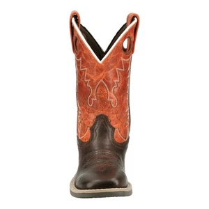 Smoky Mountain Boots Kids Unisex Dusty Choco/Burnt Orange Leather Cowboy Boots - Picture 1 of 7