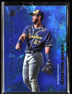 2021 Bowman Inception Jeferson Quero Blue Color Match /99 Brewers - Picture 1 of 2