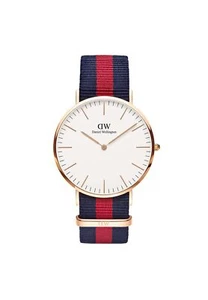 Daniel Wellington Men's Classic Rose Gold-Tone Watch with Striped Band 0101DW - Picture 1 of 4
