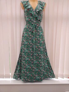 Boden Green Floral Wrap Jersey Midi Dress Sz UK 14 Petite BNWT - Picture 1 of 14
