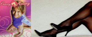 Black Peavey Girls High Gloss Tights Sz 4-6 Party Dress Costume Dance Play - Picture 1 of 2