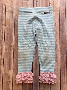 Matilda Jane sz 8 Brilliant Daydreams Musing Away leggings blue striped B3 read - Picture 1 of 4