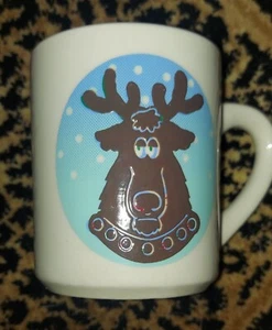 Vintage Dennys Reindeer Heat Activated Color Changing Christmas Mug 1990 Vintage - Picture 1 of 4