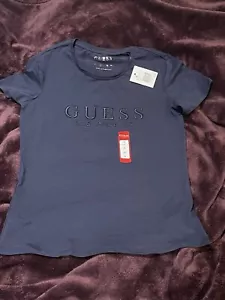 New GUESS Los Angeles Women's Short Sleeve T-Shirt Medium Navy Blue - Picture 1 of 4