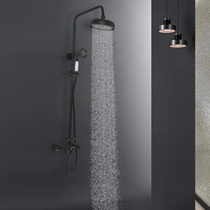 Dusch Armatur Duschset Regendusche Duschsystem Antik Retro Nostalgie Schwarz DHL - Bild 1 von 9