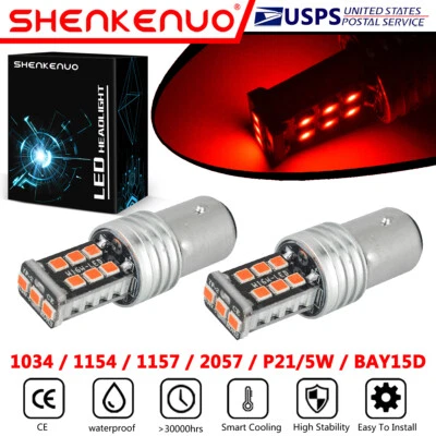 Para Yamaha FJR1300 2003-2015 2X P21/5W 1157 - LED Luz de freno trasera EE. UU. Foto 1 de 4