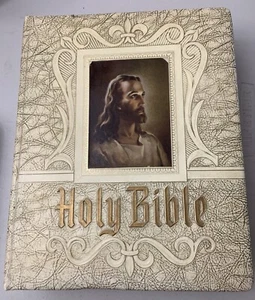 Vintage 1960 Blue Rbbon Edition Large Holy Bible. School And Library Reference. - Imagen 1 de 12