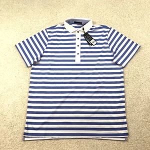 Greyson Polo Shirt Mens XL Kissimmi Striped New Blue White - Picture 1 of 9