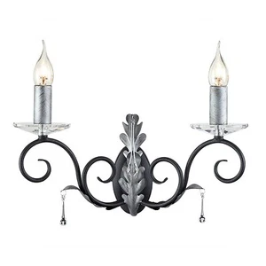 Applique Classica Amarilli Acciaio Nero Argento 2 Luci E14 - Foto 1 di 1